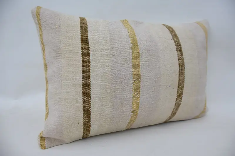 Pillow, Kilim Pillow, 16x24 White Pillow Cover, Seat Pillow Case, Pillow for Couch, Interior Designer Pillow, Muted Pillow Cover - 2