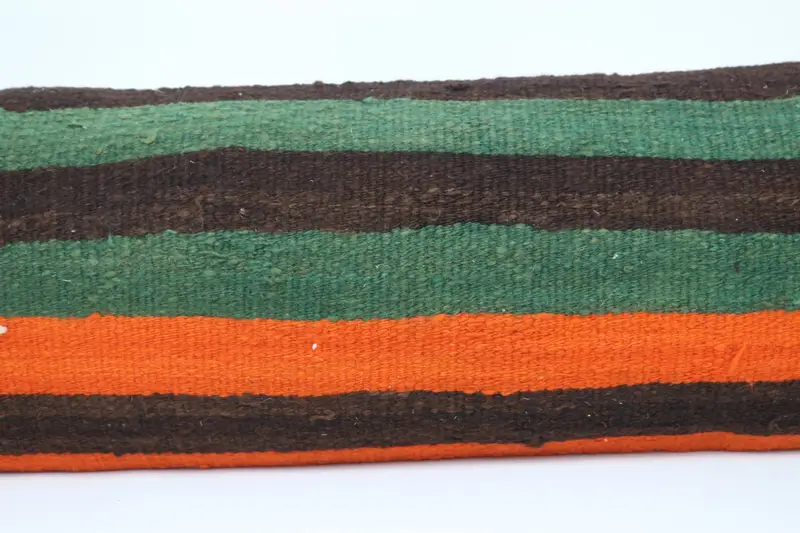 Vintage Kilim Throw Pillow, Pillow Cover, 12x48 Green Pillow Case, Turkish Corner Cushion Case, Pillow for Couch, Kilim Pillow Cover - 2