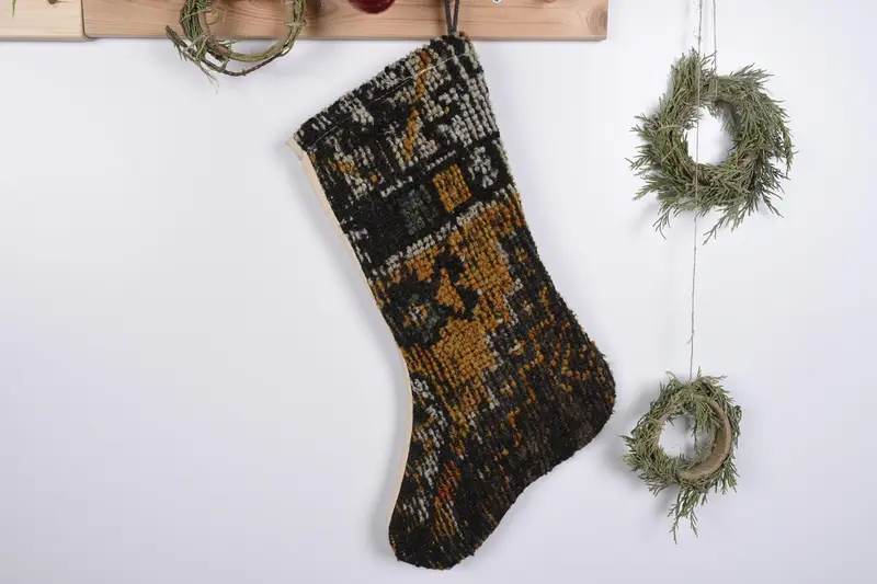 Medias navideñas rústicas Kilim, medias de adornos navideños colgantes en la pared
