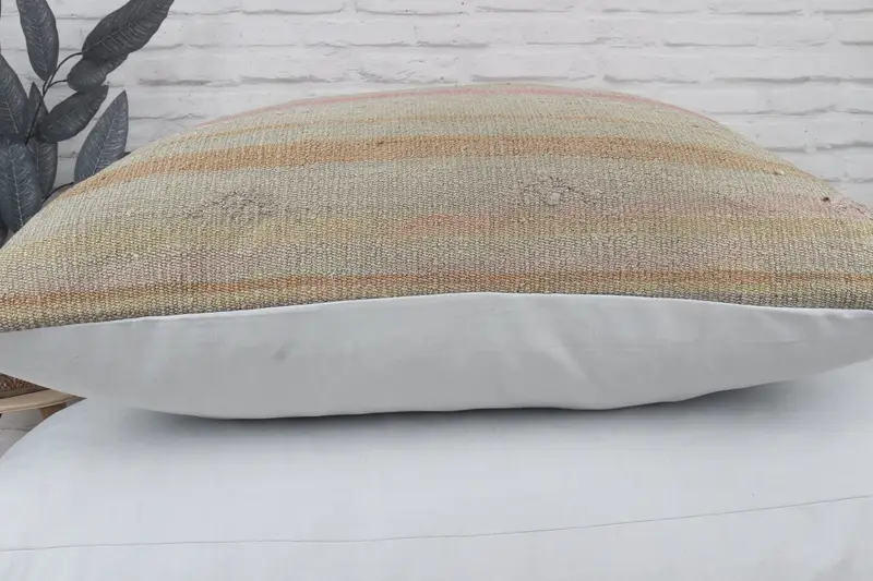 32x32 Beige Cushion Case, Boho Pillow, Oriental Cushion, Interior Designer Pillow, Pillow Cover, Turkish Pillow, Nomadic Pillow Sham - 6
