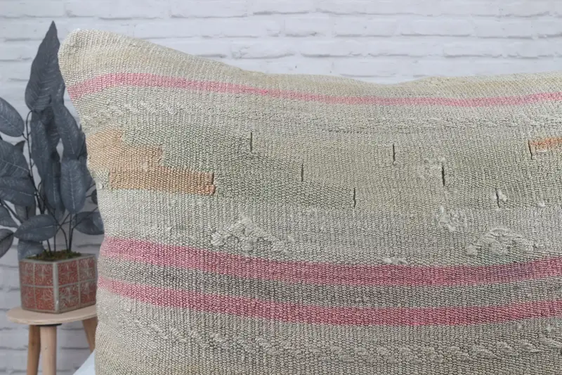 32x32 Beige Cushion Case, Boho Pillow, Oriental Cushion, Interior Designer Pillow, Pillow Cover, Turkish Pillow, Nomadic Pillow Sham - 5