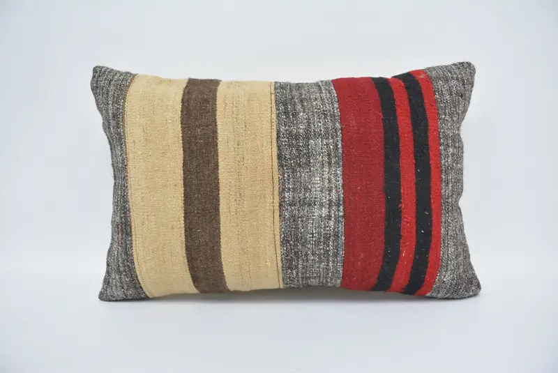 Pillow Cover, Gift Pillow, Art Deco Pillow Case, Outdoor Patio Pillow Sham, 16x24 Beige Pillow Case, Kilim Cushion Sham, Handmade Kilim Cushion - 1