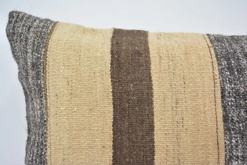 Pillow Cover, Gift Pillow, Art Deco Pillow Case, Outdoor Patio Pillow Sham, 16x24 Beige Pillow Case, Kilim Cushion Sham, Handmade Kilim Cushion - 2