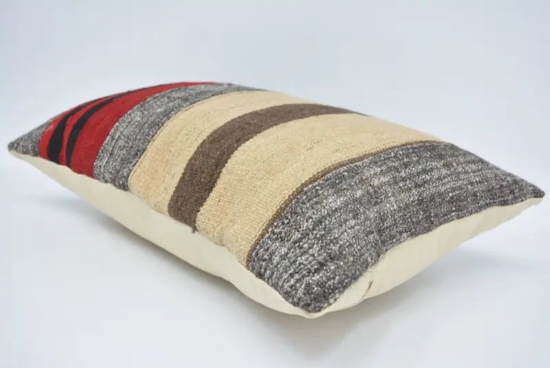 Pillow Cover, Gift Pillow, Art Deco Pillow Case, Outdoor Patio Pillow Sham, 16x24 Beige Pillow Case, Kilim Cushion Sham, Handmade Kilim Cushion - 6