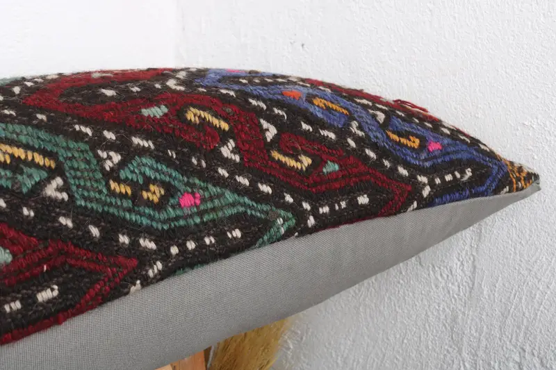 Cushion Case, 16x48 Red Pillow Case, Customized Pillow Case, Accent Pillow Sham, Kilim Cushion Sham, Home Decor Pillow, Vintage Kilim Pillow - 5