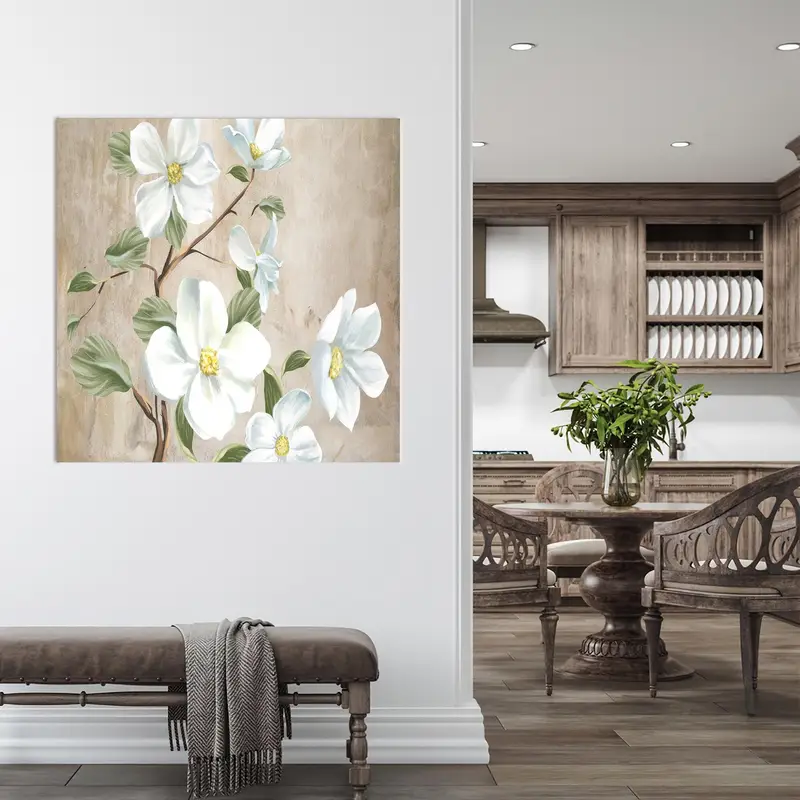Daisy Flowers Art, White Flowers, Botanical Artwork, Canvas Wall Art, Floral Canvas Art, Wall Art Decor, Home Decor, Modern Canvas Art - 1