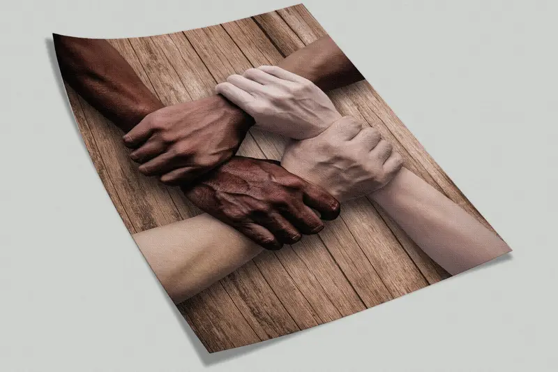 Custom Wall Paper, Workplace Wall Painting, Teamwork Helping Hands, Modern Wall Paper, Bright Wall Paper, Motivation Mural, - 8