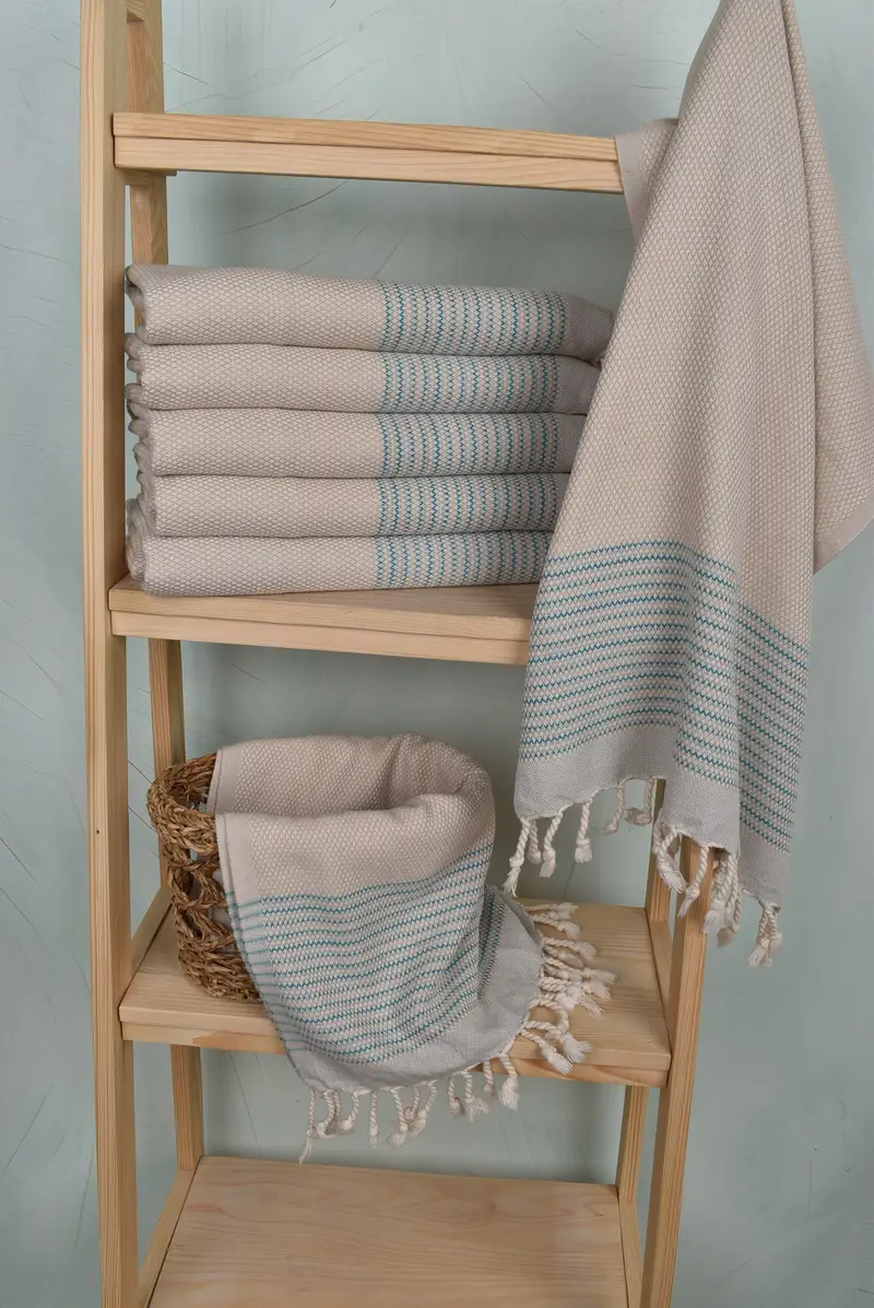 Home Decor Gifts, Small Bath Towels, 36x20 Cotton Striped Towel, Monogram Kitchen Towel, Personalized Hand Towel, Bridal Gifts, Gift For Him - 3