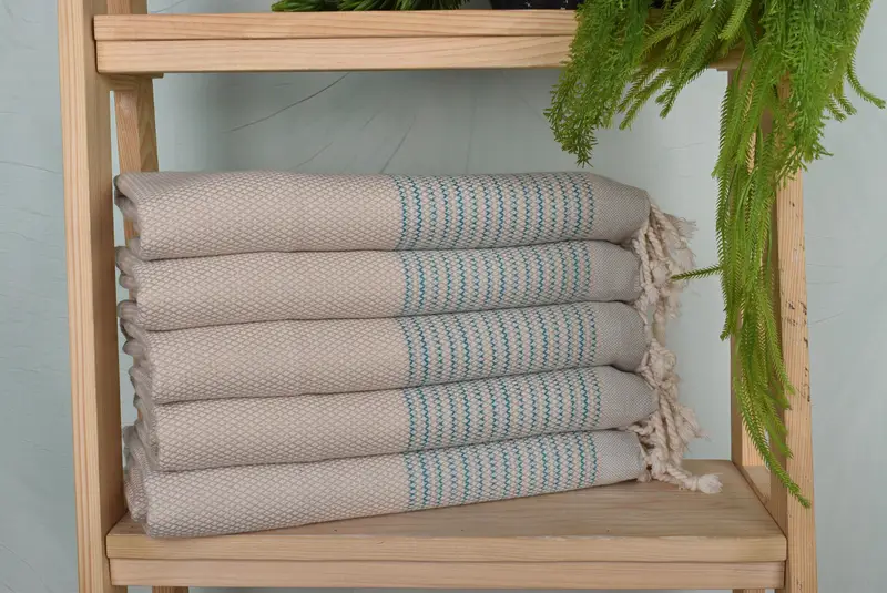 Home Decor Gifts, Small Bath Towels, 36x20 Cotton Striped Towel, Monogram Kitchen Towel, Personalized Hand Towel, Bridal Gifts, Gift For Him - 1