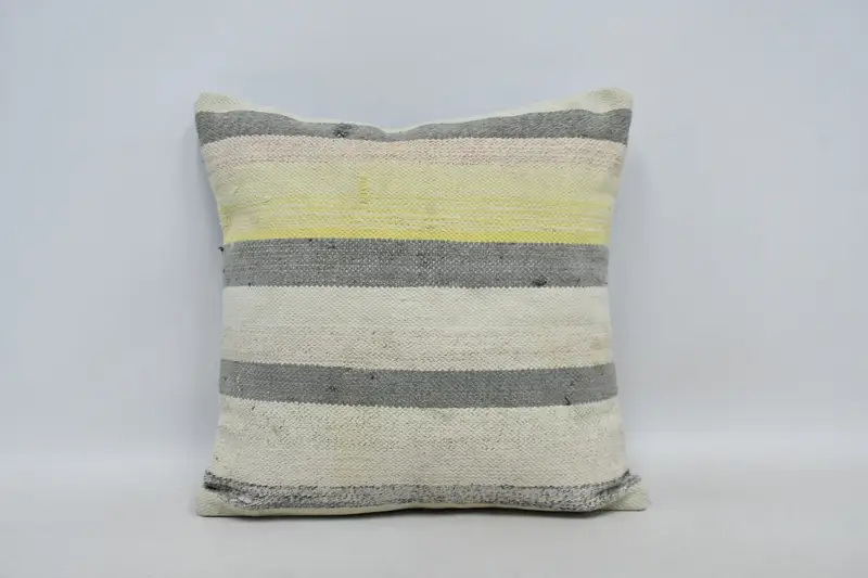 Interior Designer Pillow, 20x20 Beige Pillow, Turkish Corner Pillow Case, Kilim Cushion Sham, Pillow Sham, Bench Pillow Cover, Antique Pillows - 1