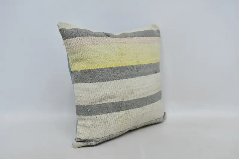 Interior Designer Pillow, 20x20 Beige Pillow, Turkish Corner Pillow Case, Kilim Cushion Sham, Pillow Sham, Bench Pillow Cover, Antique Pillows - 3
