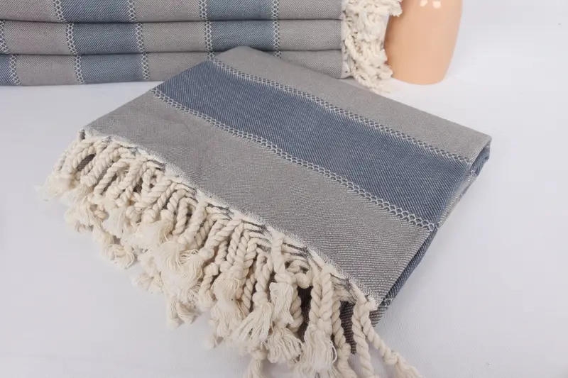 Custom Wedding Gifts, Handmade Gift, Turkish towel, Spa Towel, Soft and absorbent Turkish towel, Bachelorette Party Gift, 68x36 Cotton Striped Towel - 5