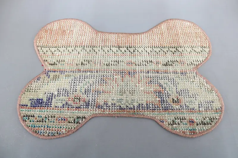 Mittelgroße Haustiermatte aus Baumwolle in Rot und Bronze mit Schaumstofffüllung, Haustierunterlage