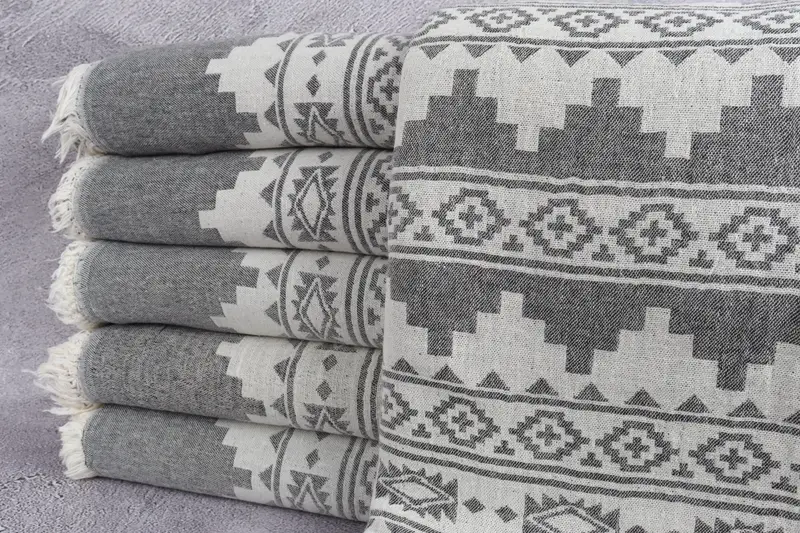 Welcome Wedding Gift, Bachelorette Party Favors, Turkish Cotton Blanket, Woven Throw Blanket, 92x80 Cotton Kilim Towel, Throw Blanket - 1
