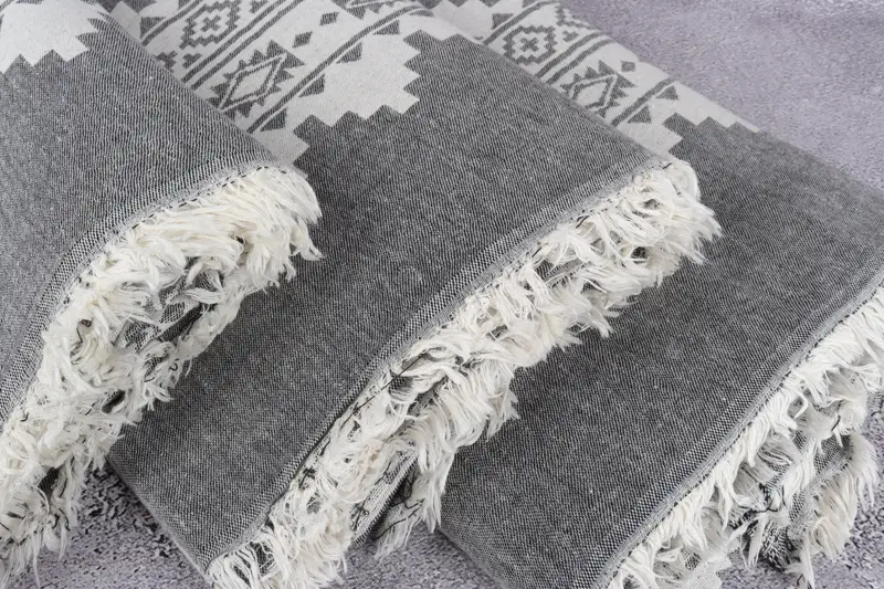 Welcome Wedding Gift, Bachelorette Party Favors, Turkish Cotton Blanket, Woven Throw Blanket, 92x80 Cotton Kilim Towel, Throw Blanket - 5