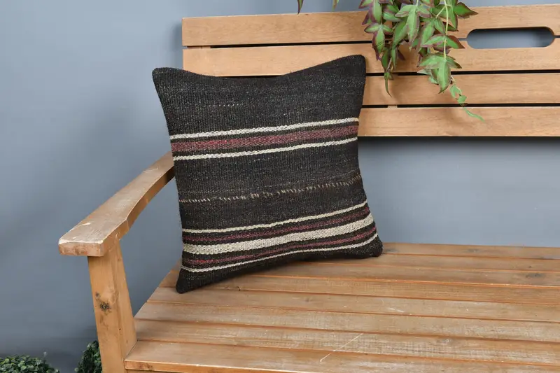 Pillow for Sofa, Traditional Cushion, Cushion Case, 16x16 Brown Cushion Case, Bed Cushion Cover, Turkish Pillow, Wholesale Pillow Sham, Boho Pillow - 1