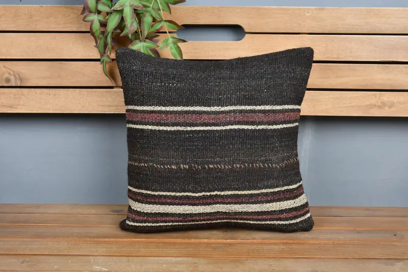 Pillow for Sofa, Traditional Cushion, Cushion Case, 16x16 Brown Cushion Case, Bed Cushion Cover, Turkish Pillow, Wholesale Pillow Sham, Boho Pillow - 6