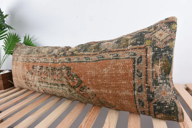 Vintage Kilim Throw Pillow, Antique Pillows, Kilim Pillow, Accent Throw Pillow Cover, 16x48 Red Cushion, Cushion Case, Outdoor Patio Pillow Case - 5