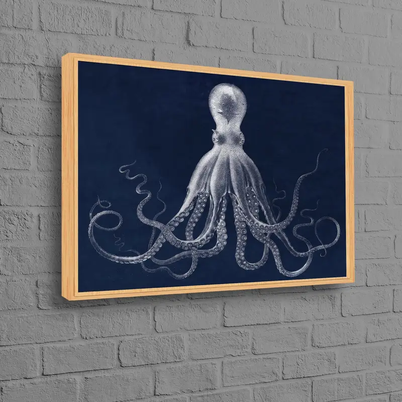 モダンなタコの水中キャンバス: トレンディなボドナー アート プリント