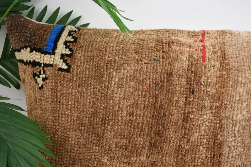 Pillow, Antique Pillows, Office Chair Pillow Case, Ethnical Kilim Rug Pillow, 16x48 Brown Pillow Case, Boho Pillow Sham Cover, Custom Pillow - 2