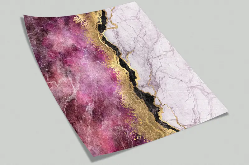3d Wall Paper, Pink And Gold Marble Wall Art, Contemporary Wall Art, Wall Paper Peel and Stick, Paper Wall Art, Abstract Wall Art, - 5