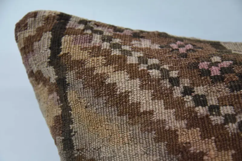 32x32 Beige Pillow, Vintage Kilim Pillow, Rustic Pillow Cover, Aesthetic Cushion Case, Boho Pillow, Cushion Case, Handmade Kilim Cushion - 2