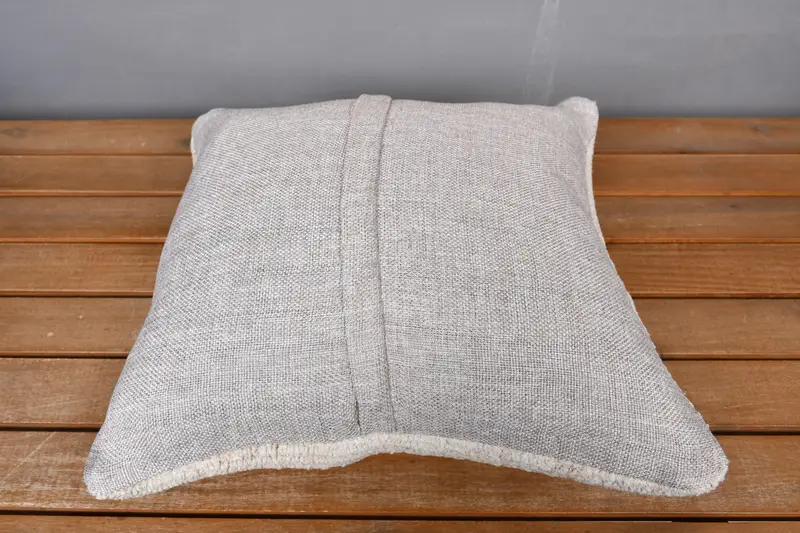 Pillow for Couch, Pillow Sham, Tribal Cushion Case, Outdoor Pillow, Turkish Kilim Pillow, Interior Designer Pillow, 14x14 Beige Pillow - 5