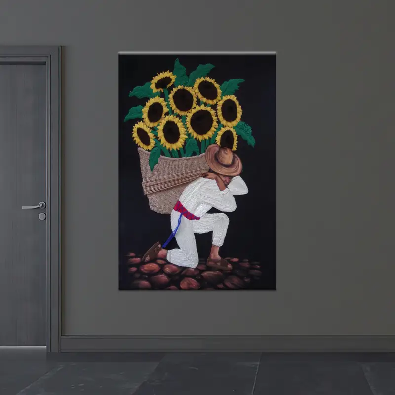 Lienzo costero de girasoles modernos: elegante arte de pared impreso