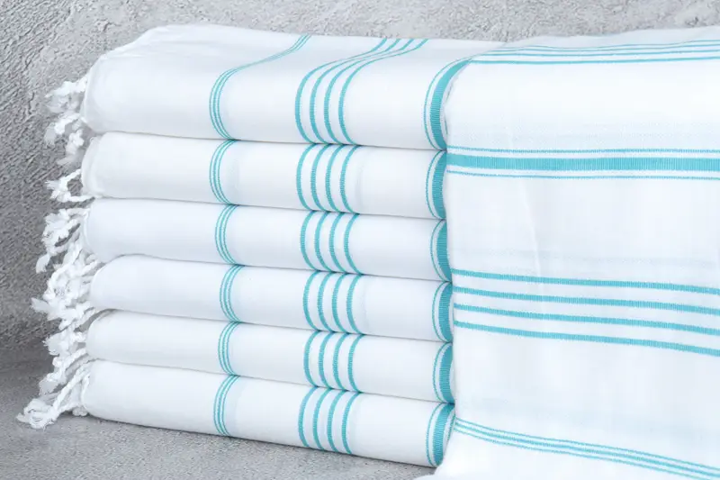 Turkish bath towel, 70x40 Cotton Striped Towel, Housewarming Gift, Lightweight towel, Embroidered Towel, Best Friend Christmas Gift, Gym Towel - 1