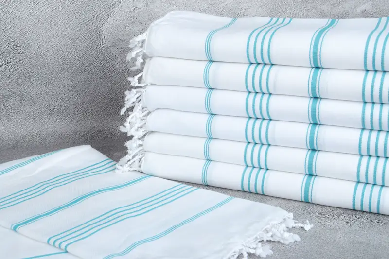 Turkish bath towel, 70x40 Cotton Striped Towel, Housewarming Gift, Lightweight towel, Embroidered Towel, Best Friend Christmas Gift, Gym Towel - 2
