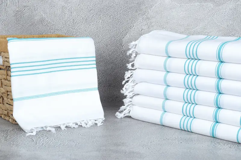 Turkish bath towel, 70x40 Cotton Striped Towel, Housewarming Gift, Lightweight towel, Embroidered Towel, Best Friend Christmas Gift, Gym Towel - 3