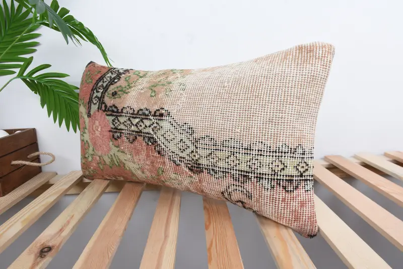 Home Decor Pillow, Ethnic Throw Pillow, Morroccon Kilim Cushion Cushion Case, 12x24 Red Cushion, Pillow for Sofa, Pillow, Antique Pillows - 5