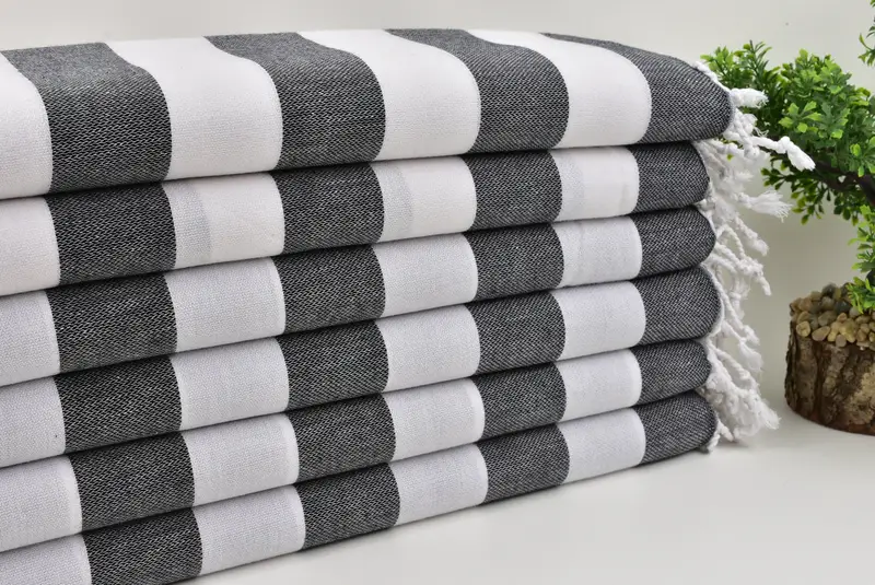 Turkish Towel Set, Bridal Party Gifts, 70x40 Cotton Striped Towel, Lightweight towel, Gift For Wedding Day, Sand-free towel, Custom Towel - 3