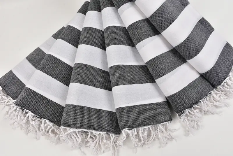 Turkish Towel Set, Bridal Party Gifts, 70x40 Cotton Striped Towel, Lightweight towel, Gift For Wedding Day, Sand-free towel, Custom Towel - 4
