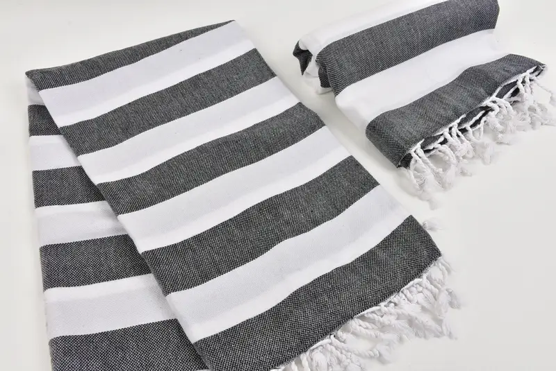Turkish Towel Set, Bridal Party Gifts, 70x40 Cotton Striped Towel, Lightweight towel, Gift For Wedding Day, Sand-free towel, Custom Towel - 7
