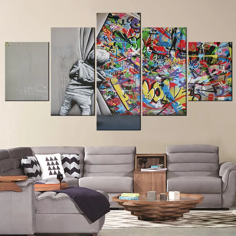Banksy Child Canvas Art, Banksy Style Graffiti, Banksy Street Wall Art, Home Decor BANKSY, Banksy Canvas, Graffiti Art, Urban Style Canvas - 1
