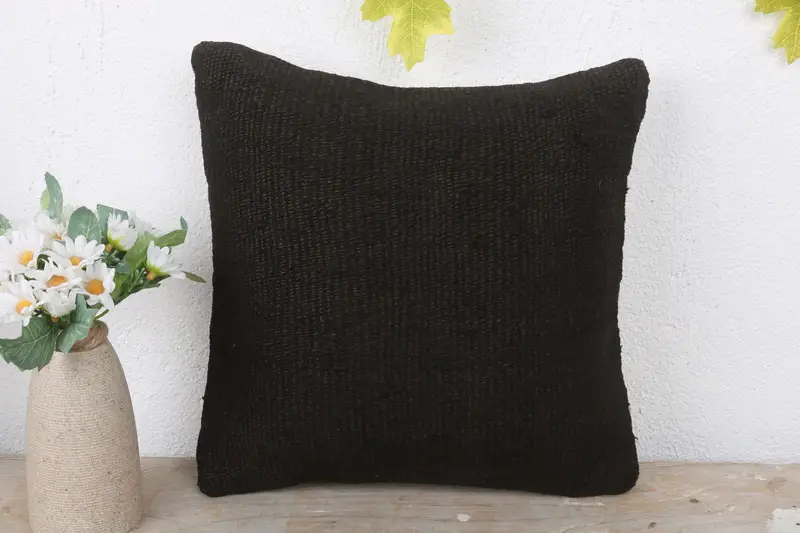 Boho Pillow, 12x12 Brown Pillow Case, Vintage Kilim Pillow, Cushion Case, Turkish Kilim Pillow, Nautical Throw Cushion Case, Christmas Pillow Sham - 2
