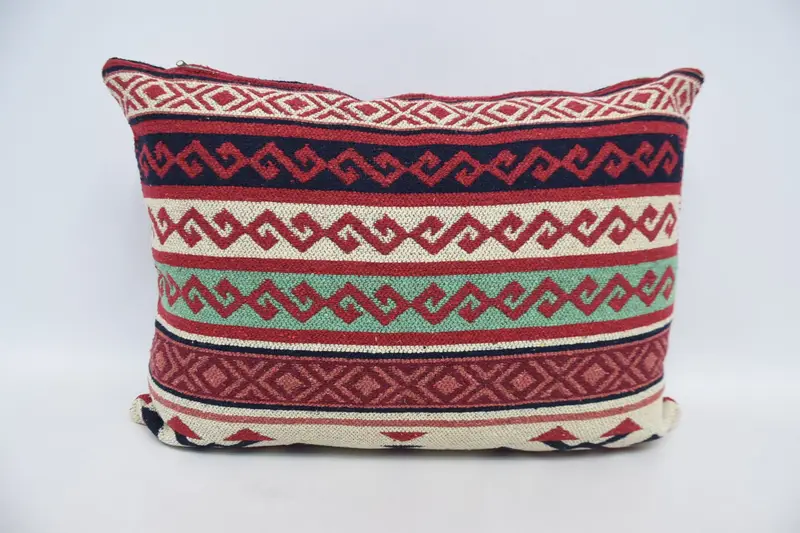 Boho Pillow Sham Cover, Cushion, Vintage Pillow, Yoga Pillow Cover, 20x28 Red Cushion Case, Handmade Cushion Cover, Handmade Kilim Cushion - 6