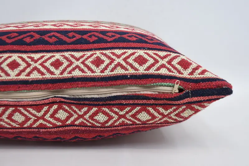 Boho Pillow Sham Cover, Cushion, Vintage Pillow, Yoga Pillow Cover, 20x28 Red Cushion Case, Handmade Cushion Cover, Handmade Kilim Cushion - 5