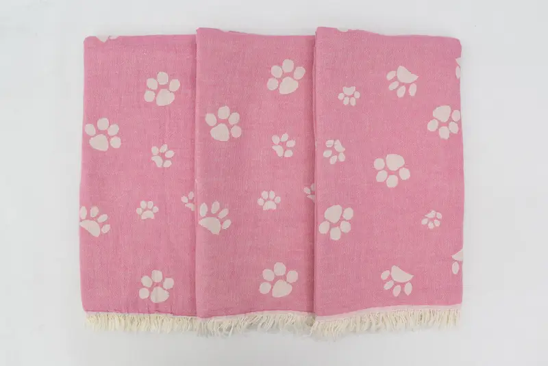 70x36 Cotton Paw Design Towel, Personalized Home Gift Wedding, Turkish Towel Set, Summer Gift, Personalized Towel, Maid Of Honor Gift, Hammam towel - 6