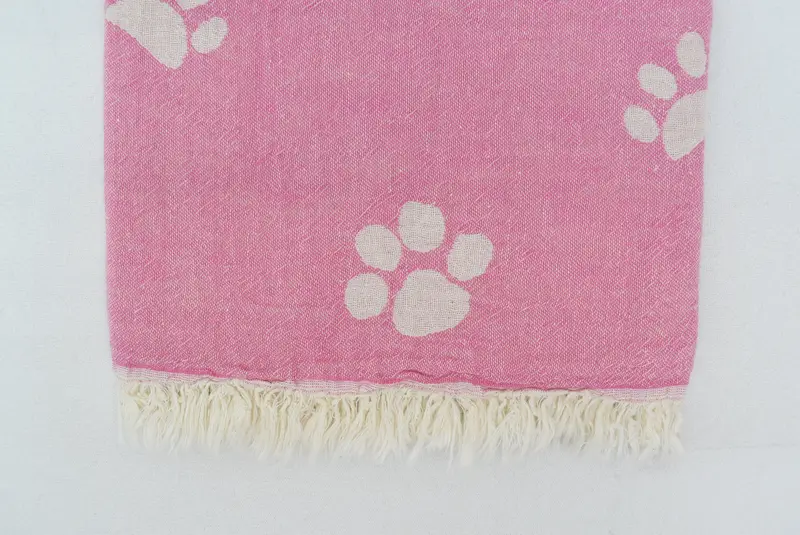 70x36 Cotton Paw Design Towel, Personalized Home Gift Wedding, Turkish Towel Set, Summer Gift, Personalized Towel, Maid Of Honor Gift, Hammam towel - 5