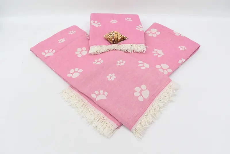 70x36 Cotton Paw Design Towel, Personalized Home Gift Wedding, Turkish Towel Set, Summer Gift, Personalized Towel, Maid Of Honor Gift, Hammam towel - 8