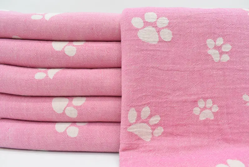 70x36 Cotton Paw Design Towel, Personalized Home Gift Wedding, Turkish Towel Set, Summer Gift, Personalized Towel, Maid Of Honor Gift, Hammam towel - 1
