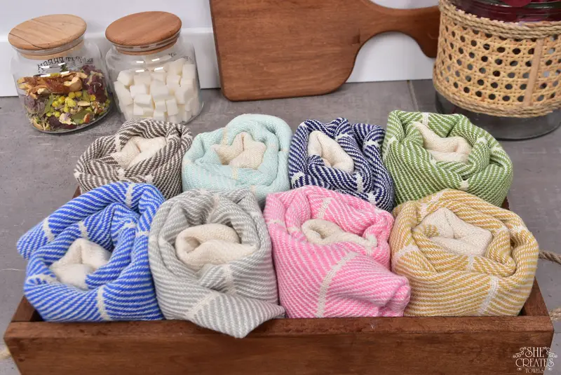 Monogram Kitchen Towel, Custom Turkish Towel, Xmas Gifts, 36x16 Cotton Striped Towel, Personalized Gift, Summer Gift, Memorial Gift, Bathroom Towels - 3