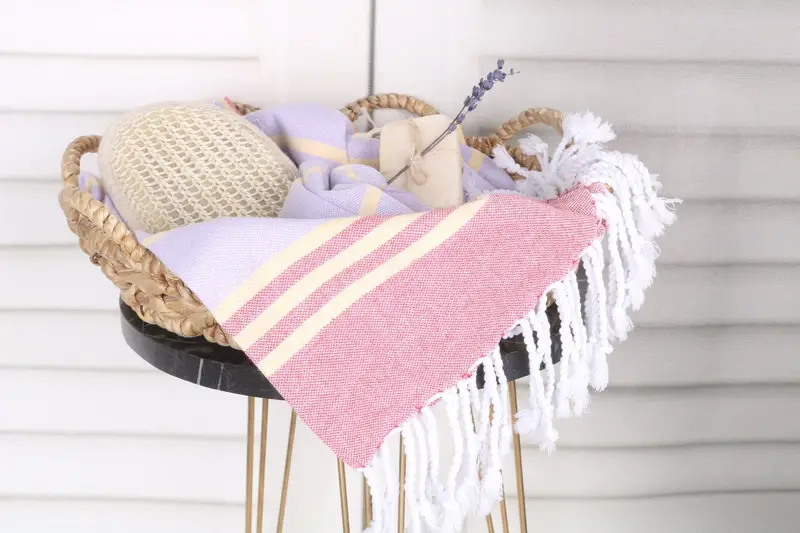 Thin towel, Summer Gift, Embroidery Towel, 70x36 Cotton Striped Towel, Mother Of The Groom Gift, Organic towel, Arizona Bachelorette Party Favors - 2