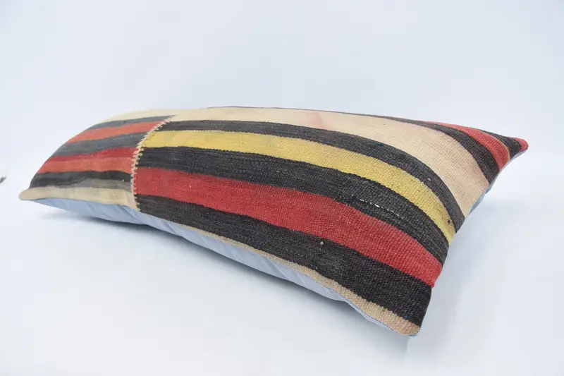 16x36 Beige Pillow Sham, Handmade Kilim Cushion, Pillow, Customized Cushion Case, Vintage Pillow, Pillow for Sofa - 5
