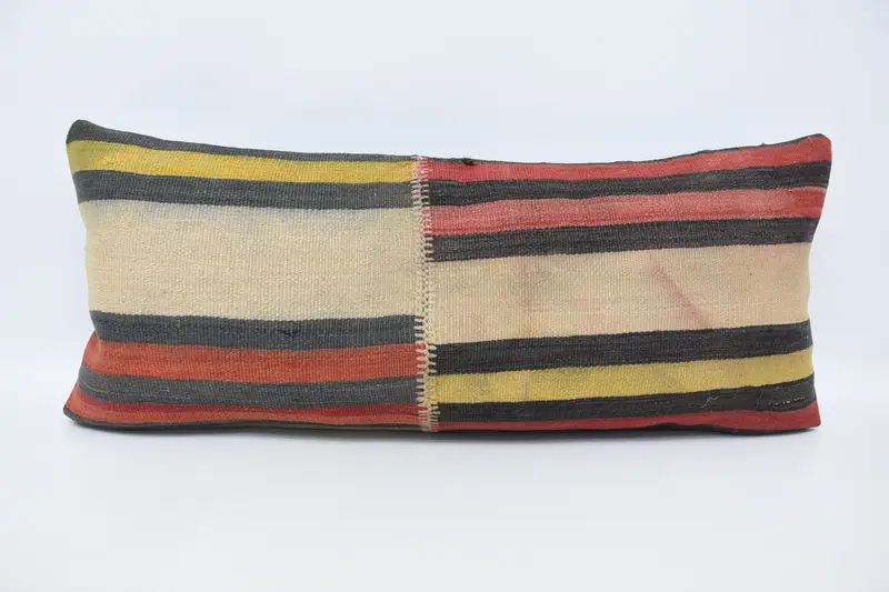 16x36 Beige Pillow Sham, Handmade Kilim Cushion, Pillow, Customized Cushion Case, Vintage Pillow, Pillow for Sofa - 1