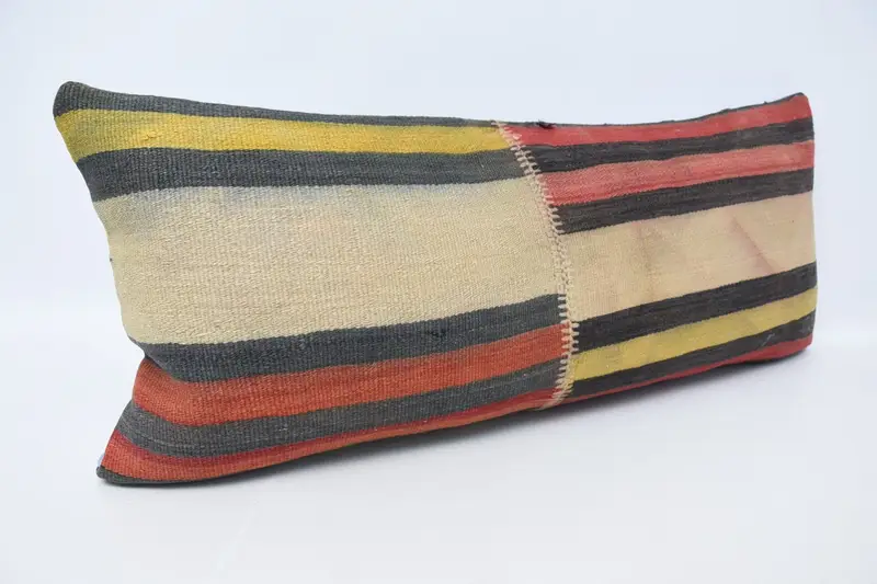 16x36 Beige Pillow Sham, Handmade Kilim Cushion, Pillow, Customized Cushion Case, Vintage Pillow, Pillow for Sofa - 3