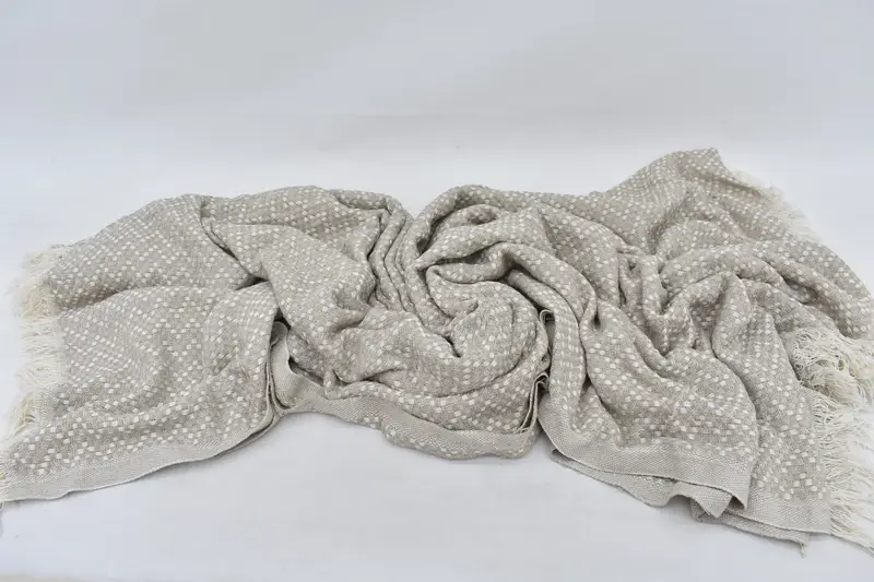 Decorative Blanket, Housewarming Gift, Bridesmaid Gifts, Valentines Day Gift Idea, 76x68 Cotton Herringbone Towel, Organic Beach Blanket - 6