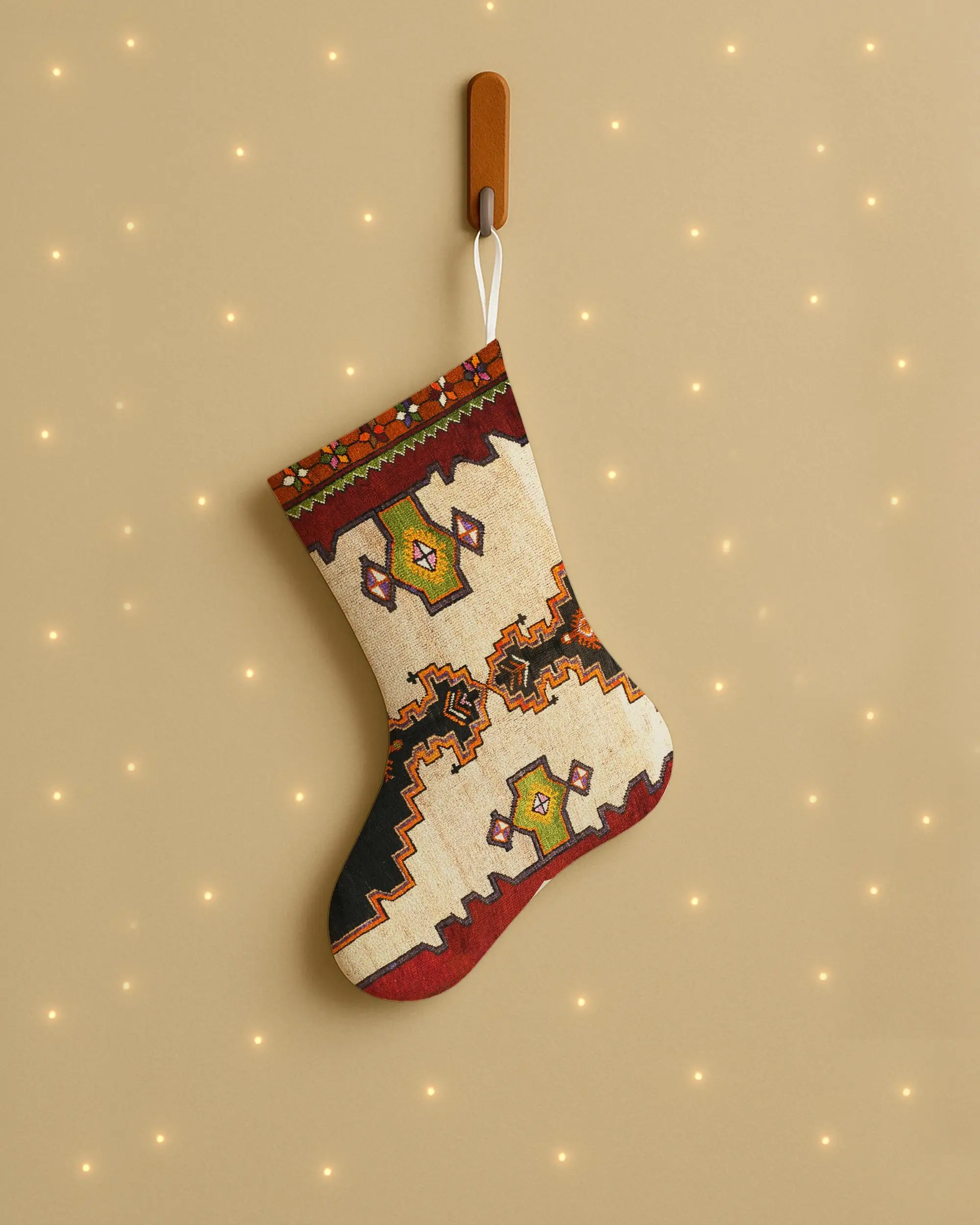 Rot-weißer Weihnachtsstrumpf, 20 Zoll breite Weihnachtsdekoration - 1